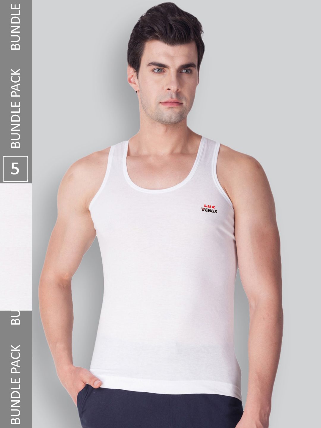 LUX VENUS Pack Of 5 Pure Cotton Basic Vests-picture-19