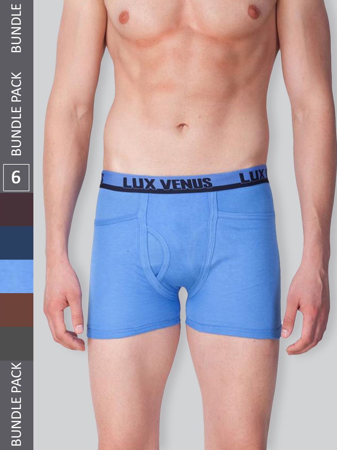 LUX VENUS Men Pack Of 6 Assorted Pure Cotton Trunks-picture-29