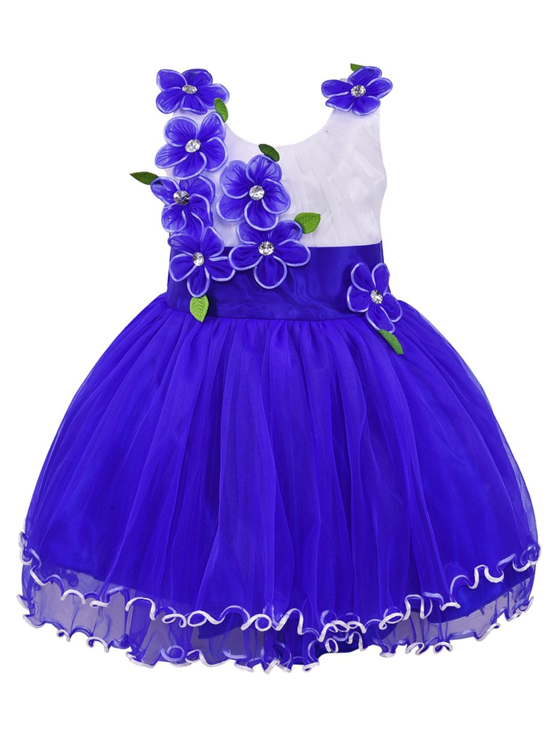 Wish Karo Girls Floral Embellished Net Fit & Flare Dress-picture-30