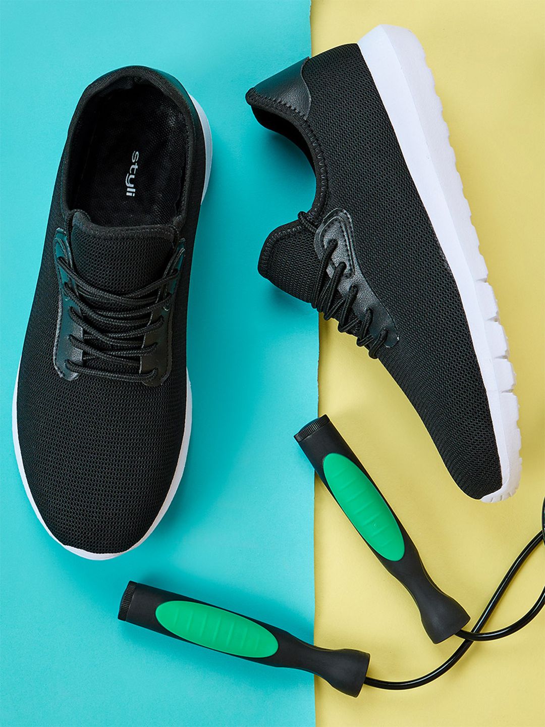 Styli Men Cloud Walkers Knitted Regular Sneakers-image-44