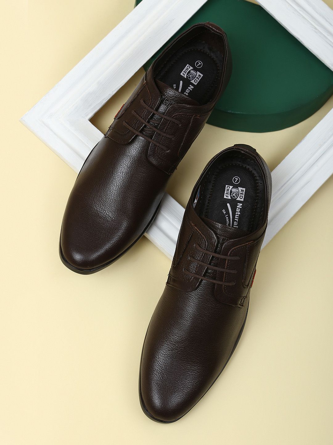 Red Chief Men Brown Leather Formal Shoes-picture-14