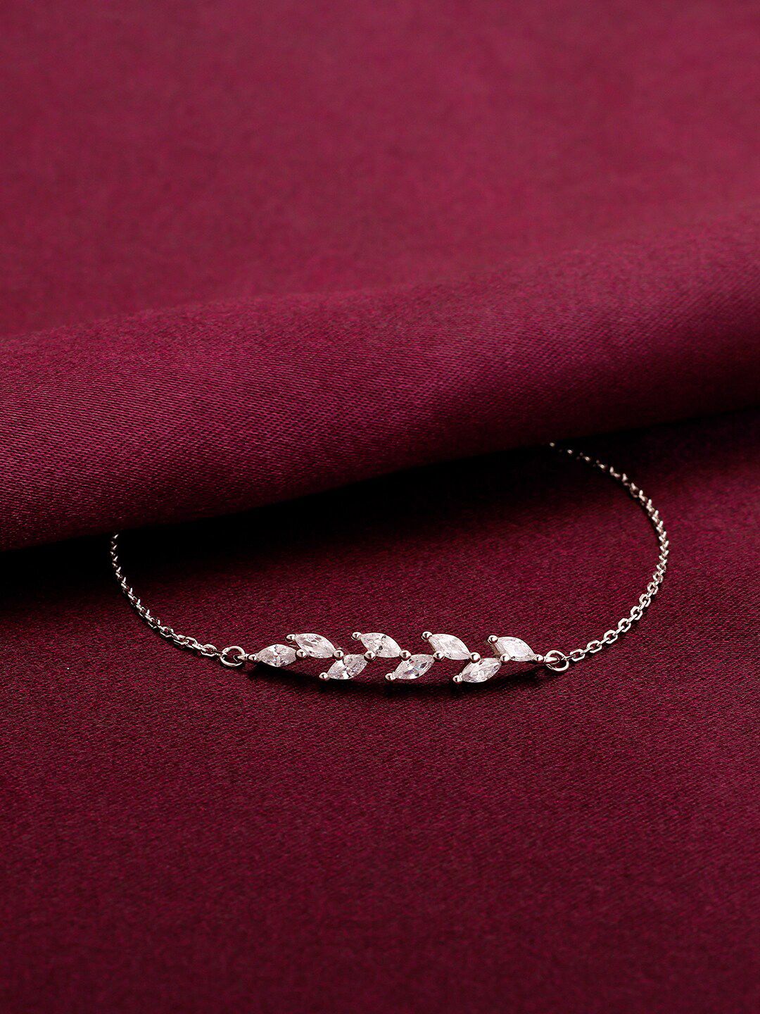 GIVA 925 Silver Plated Zircon Ferns Bracelet-picture-41