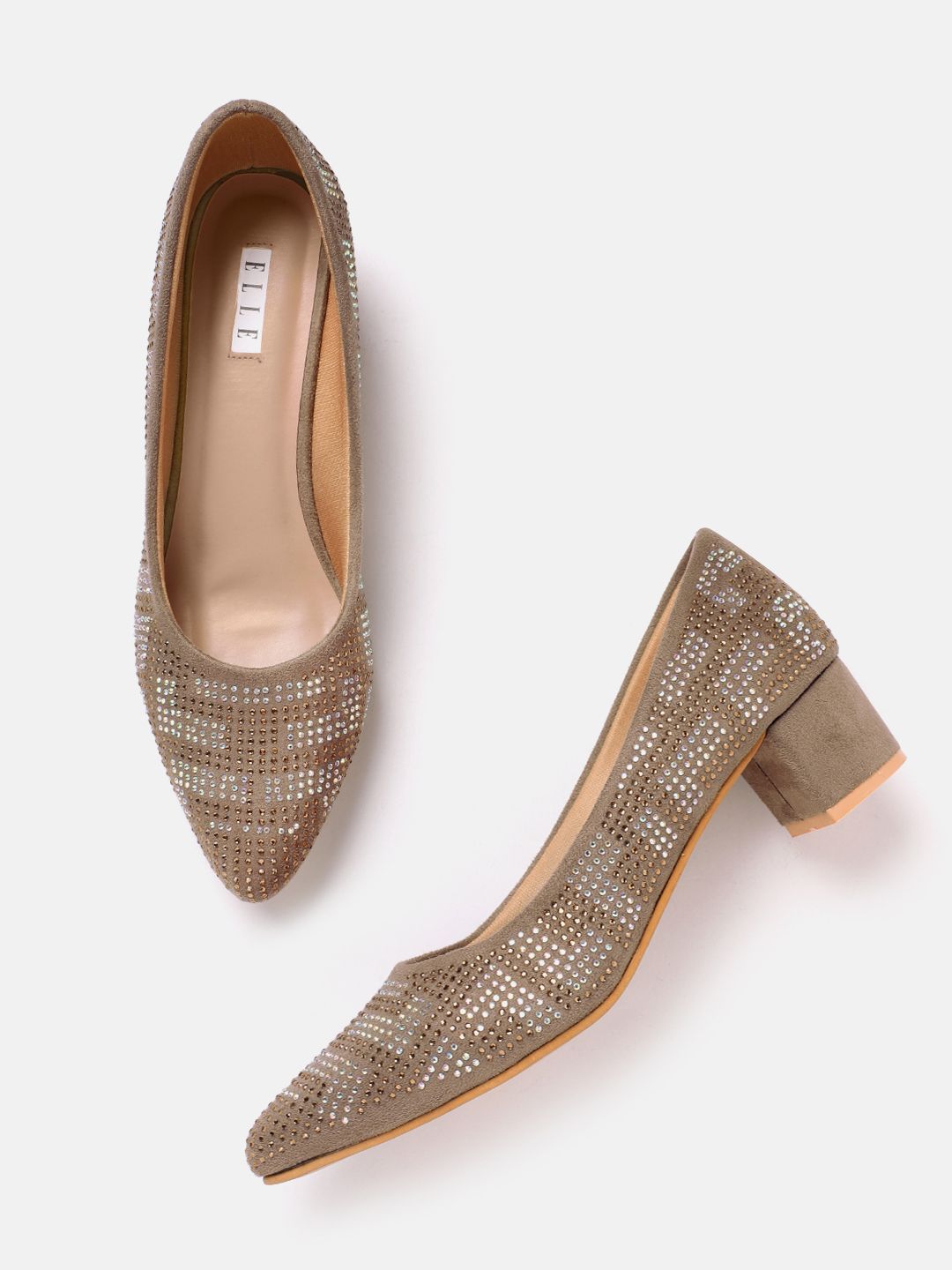 ELLE Women Embellished Party Block Pumps-picture-22