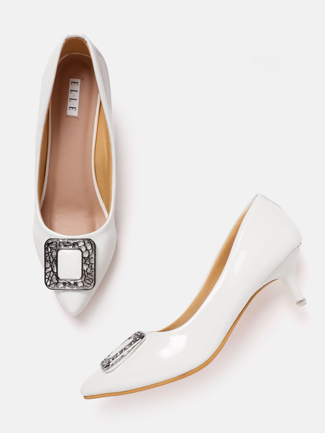 ELLE Women Metal Detail Kitten Heel Pumps-picture-32