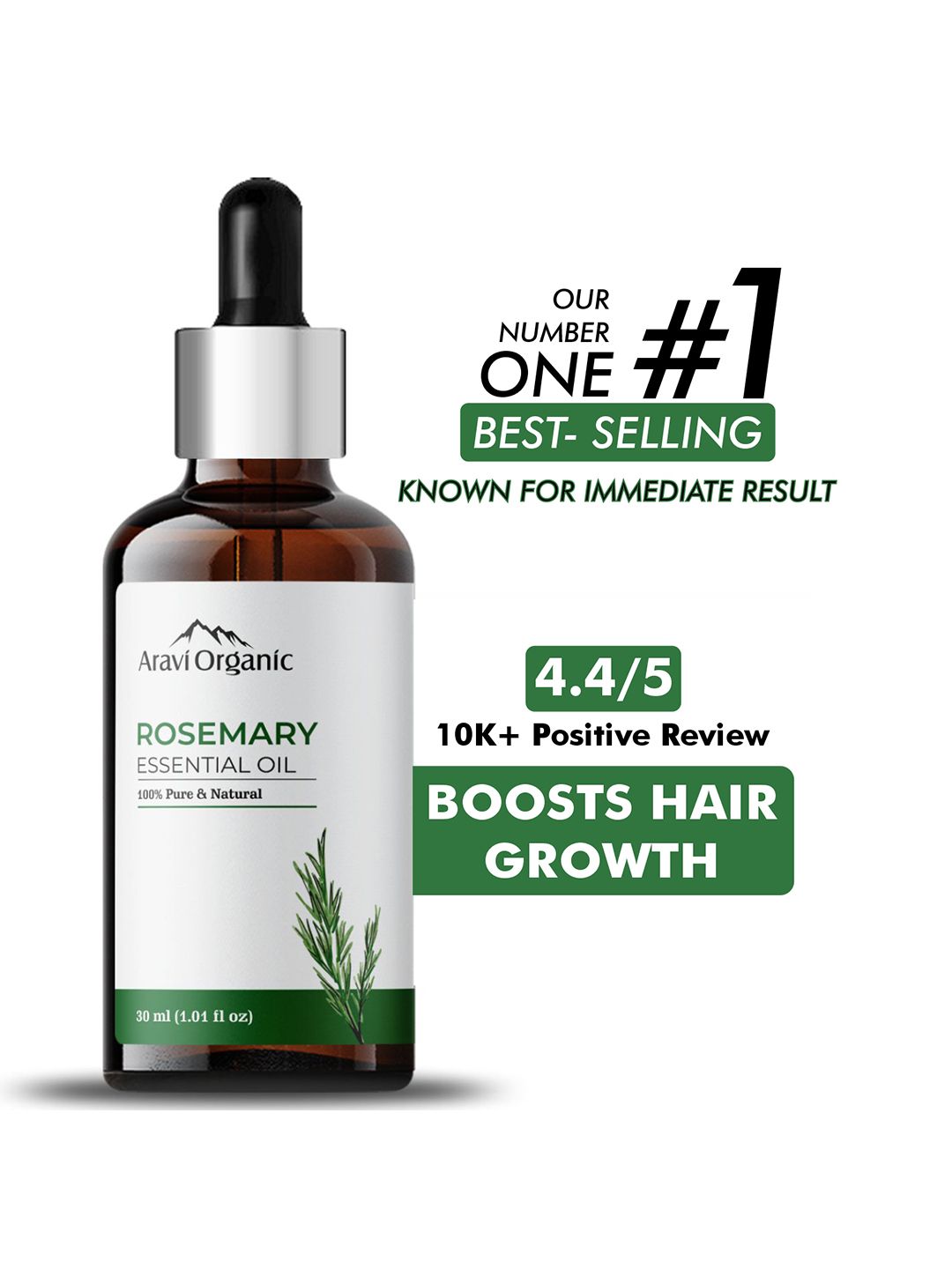 Aravi Organic 100% Pure & Natural Rosemary Essential Oil for HairGrowth & Nourishment-30ml-image-36