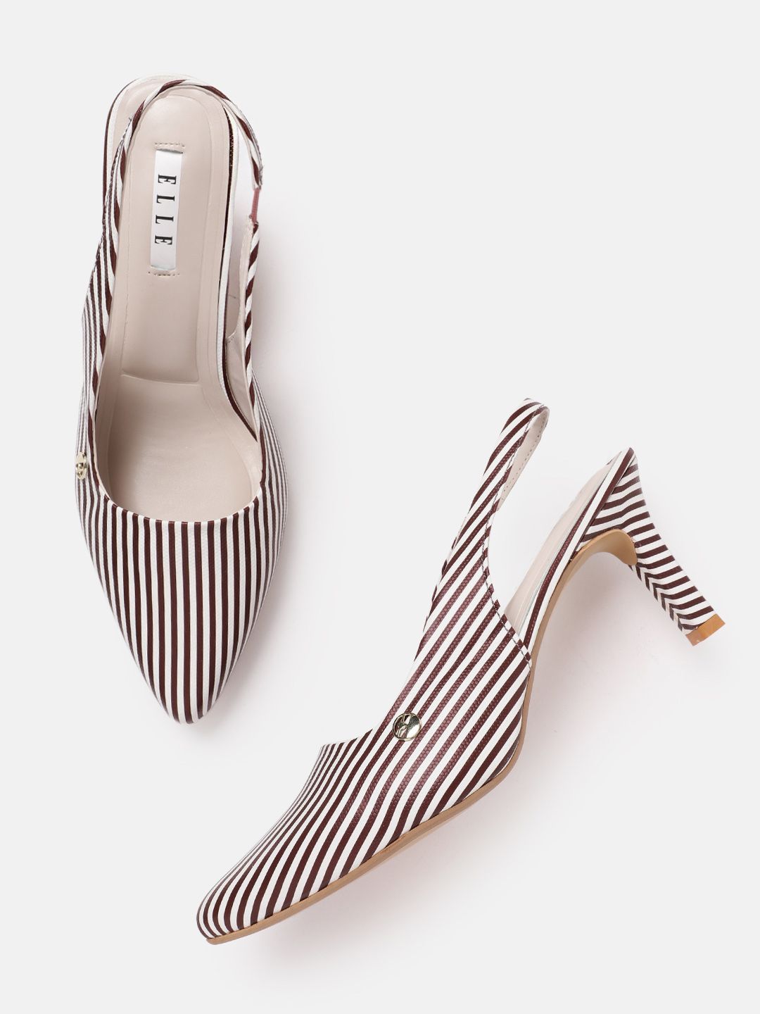 ELLE Women Striped Slim Heeled Pumps-picture-14