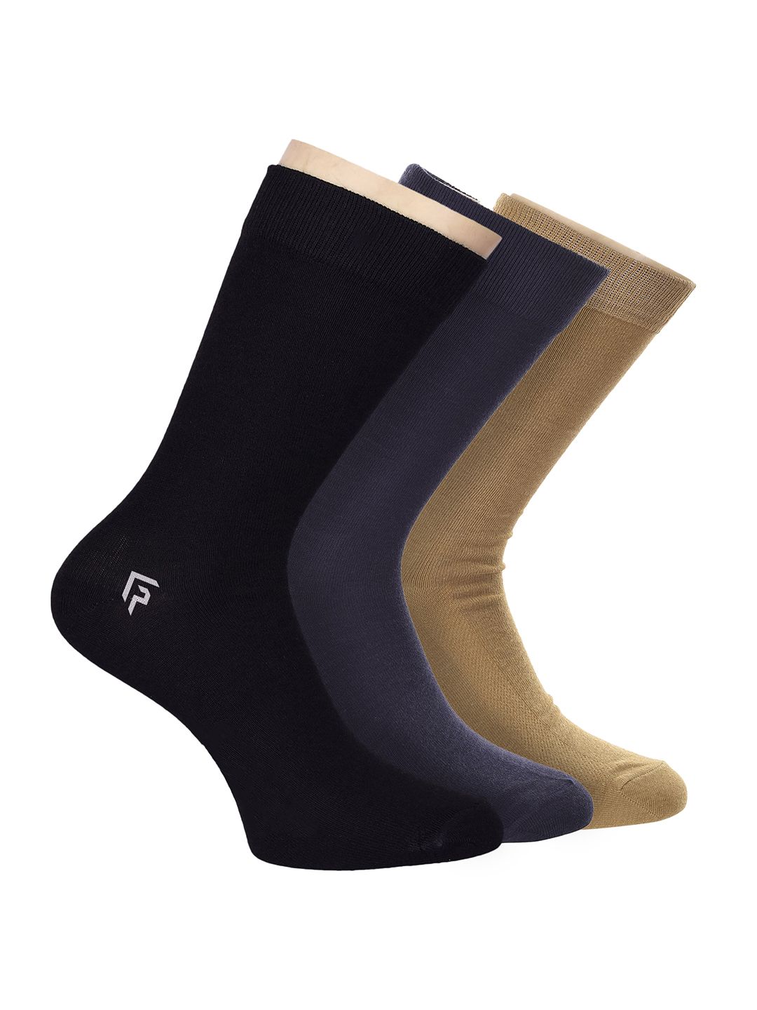 FOOTPRINTS Men Pack Of 3 Organic Cotton & Bamboo Anti-Odour Calf-Length Socks-picture-26