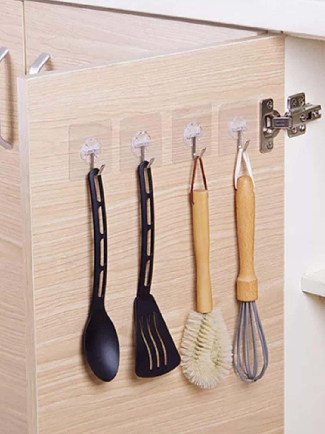 DALUCI 10-Pieces Transparent Self Adhesive Wall Hooks-image-3
