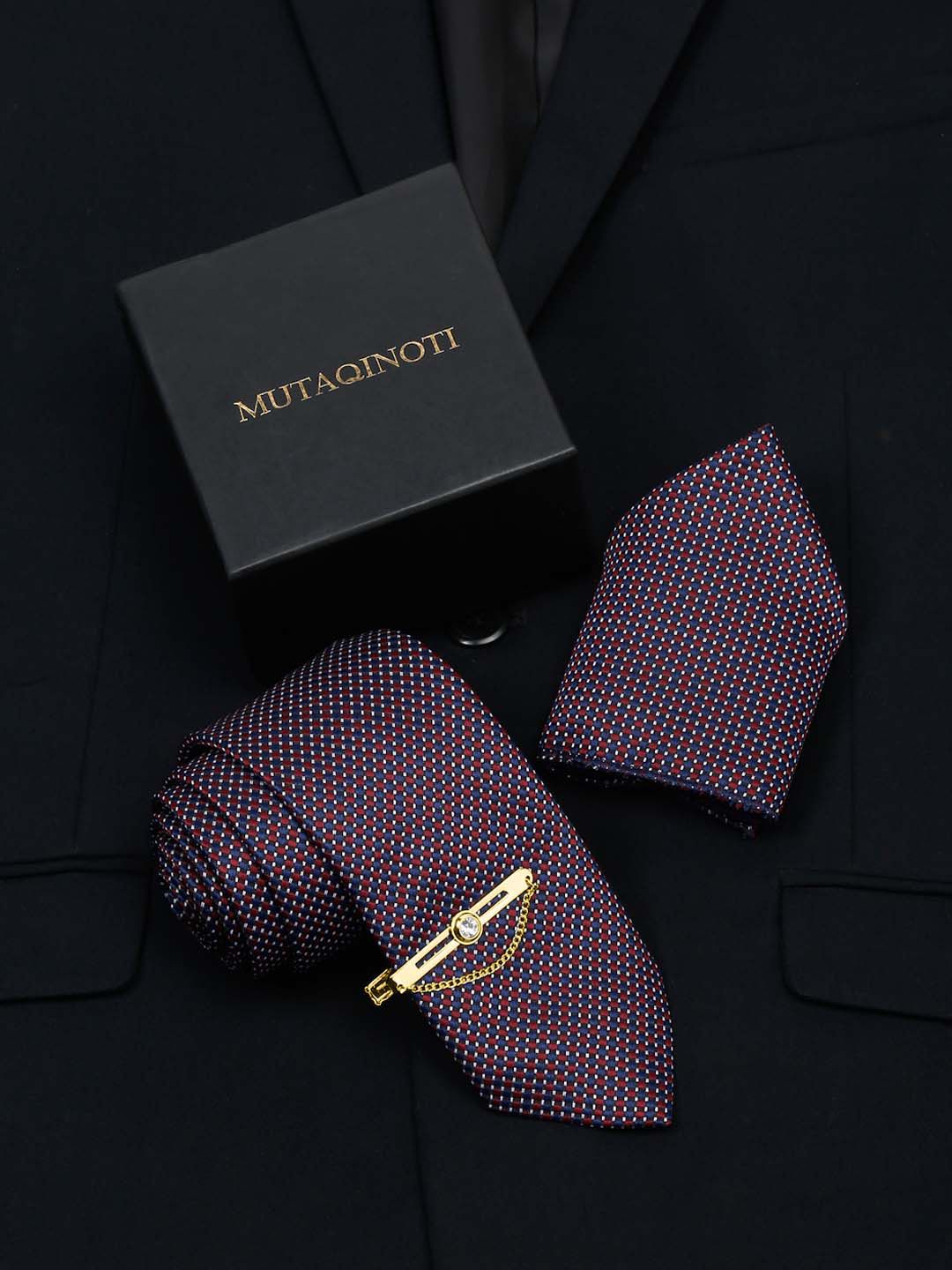MUTAQINOTI Men Silk Necktie Accessory Gift Set-picture-33