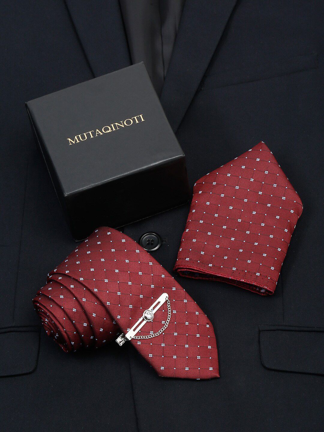 MUTAQINOTI Men Silk Necktie Accessory Gift Set-picture-56