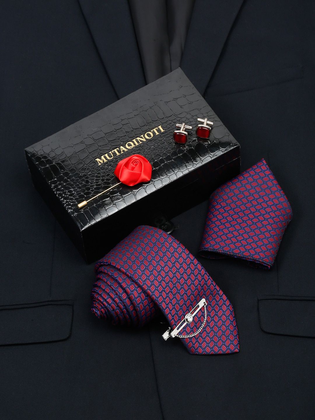 MUTAQINOTI Men Formal Silk Accessory Gift Set-picture-19