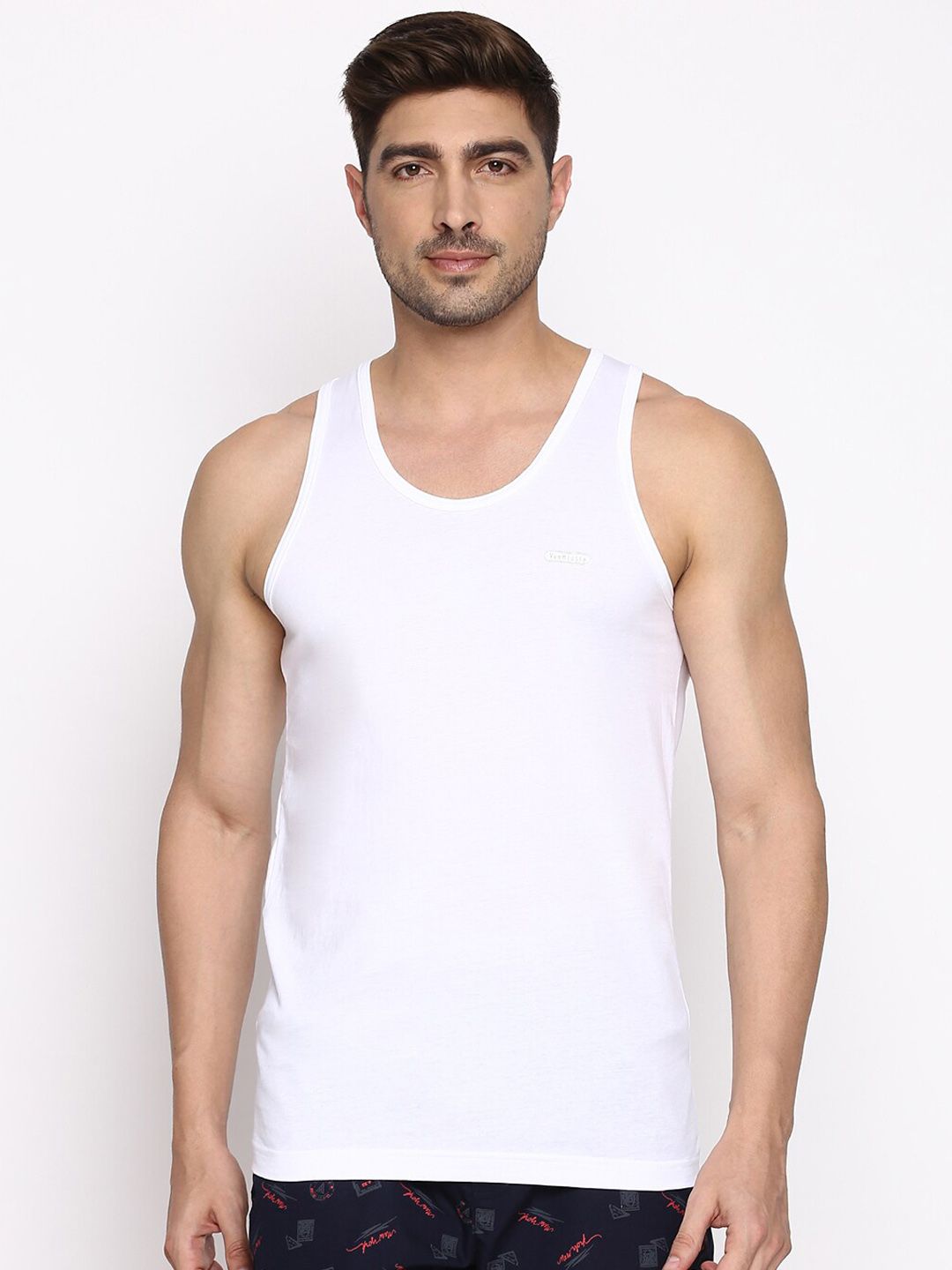 Van Heusen Men Pack Of 2 Scoop Neck Super Combed Cotton Basic Vest