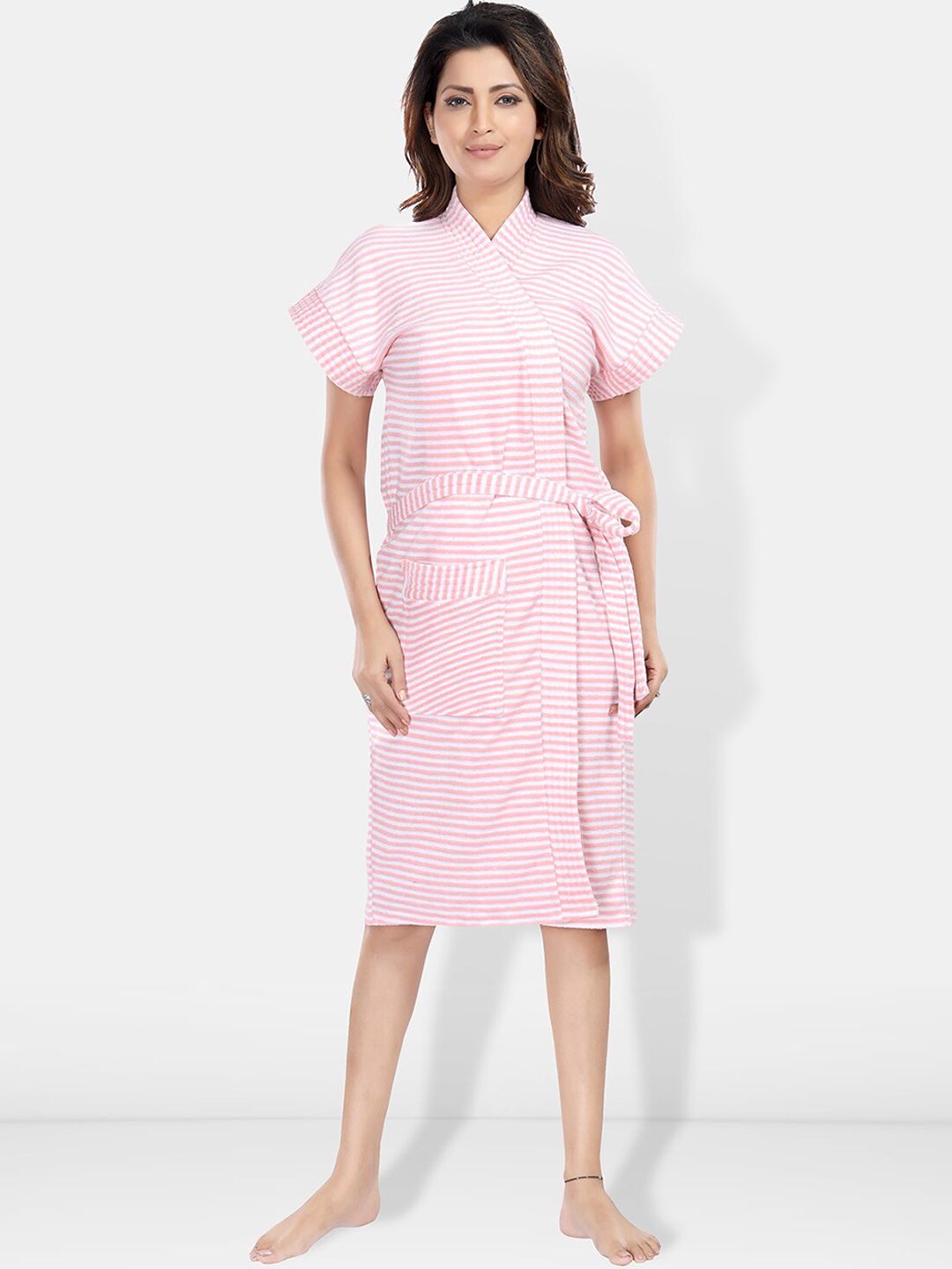 Be You Women Printed Cotton Anti-bacterial Super Soft Bath Robe With Belt-image-35
