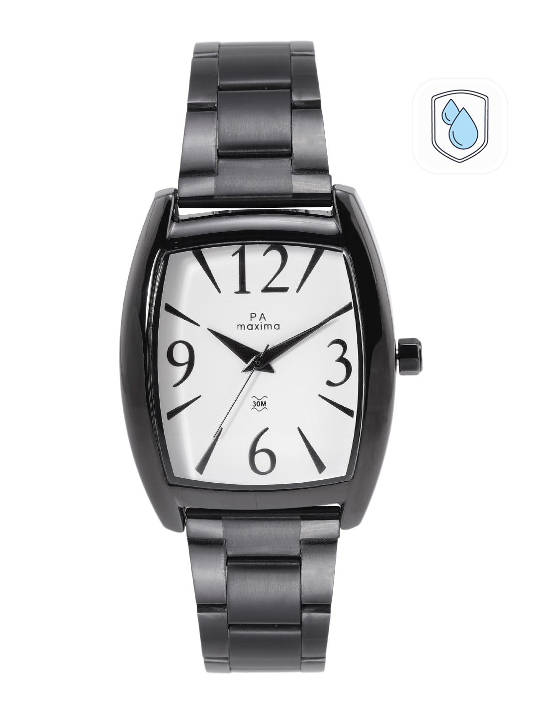 maxima Men White Brass Dial & Black Bracelet Style Straps Analogue Watch 49942CAGB-image-25