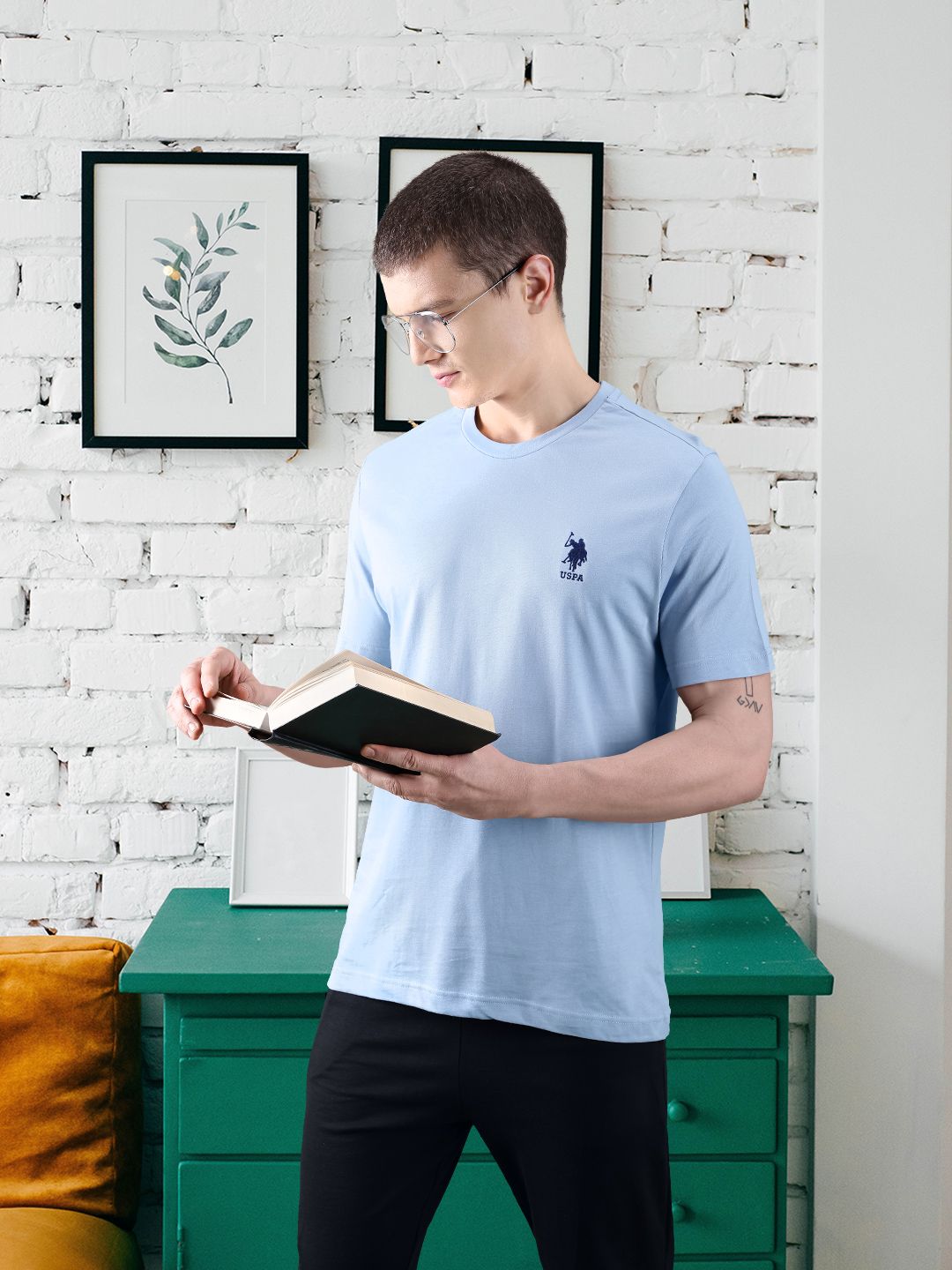 U.S. Polo Assn. Men Pure Cotton Lightweight Lounge T-shirt-picture-15