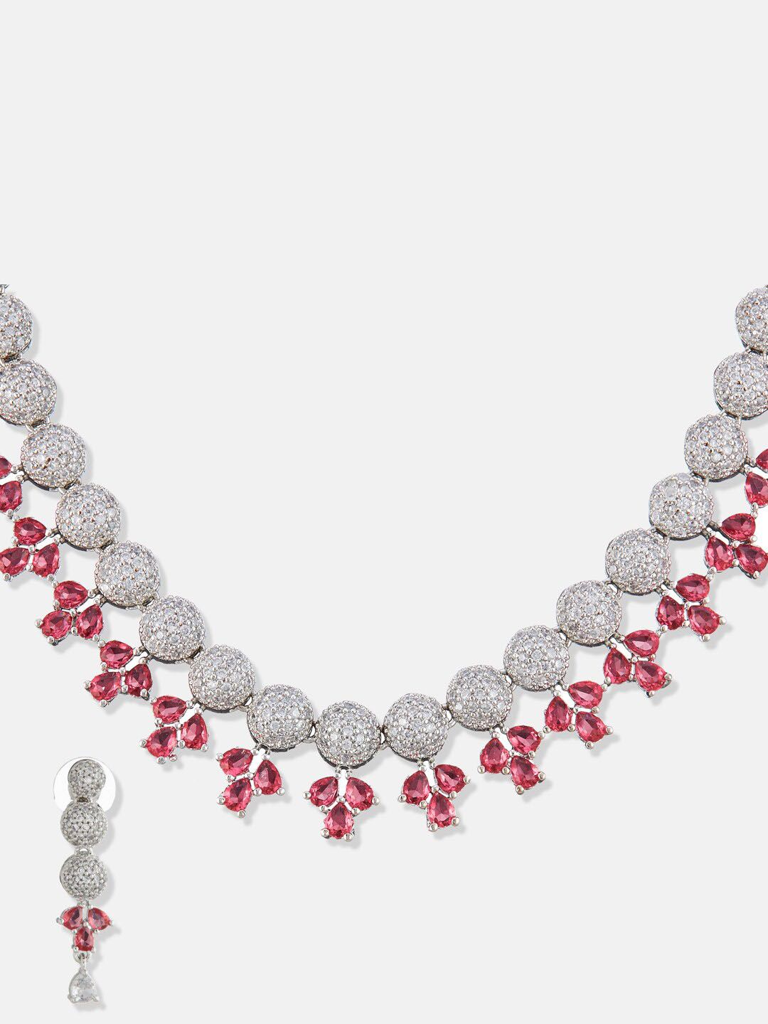 ATIBELLE Silver-Plated AD Studded Jewellery Set