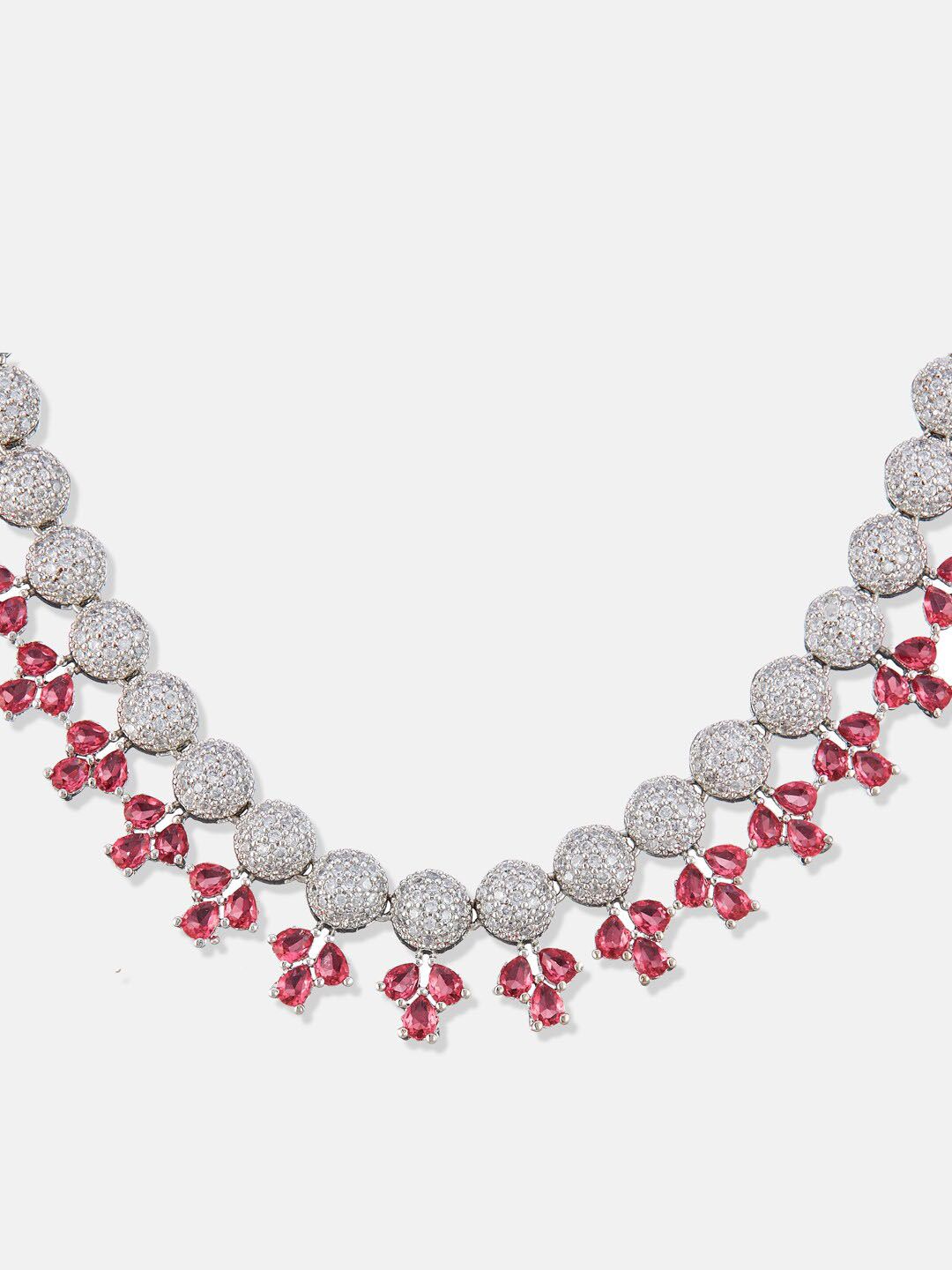 ATIBELLE Silver-Plated AD Studded Jewellery Set