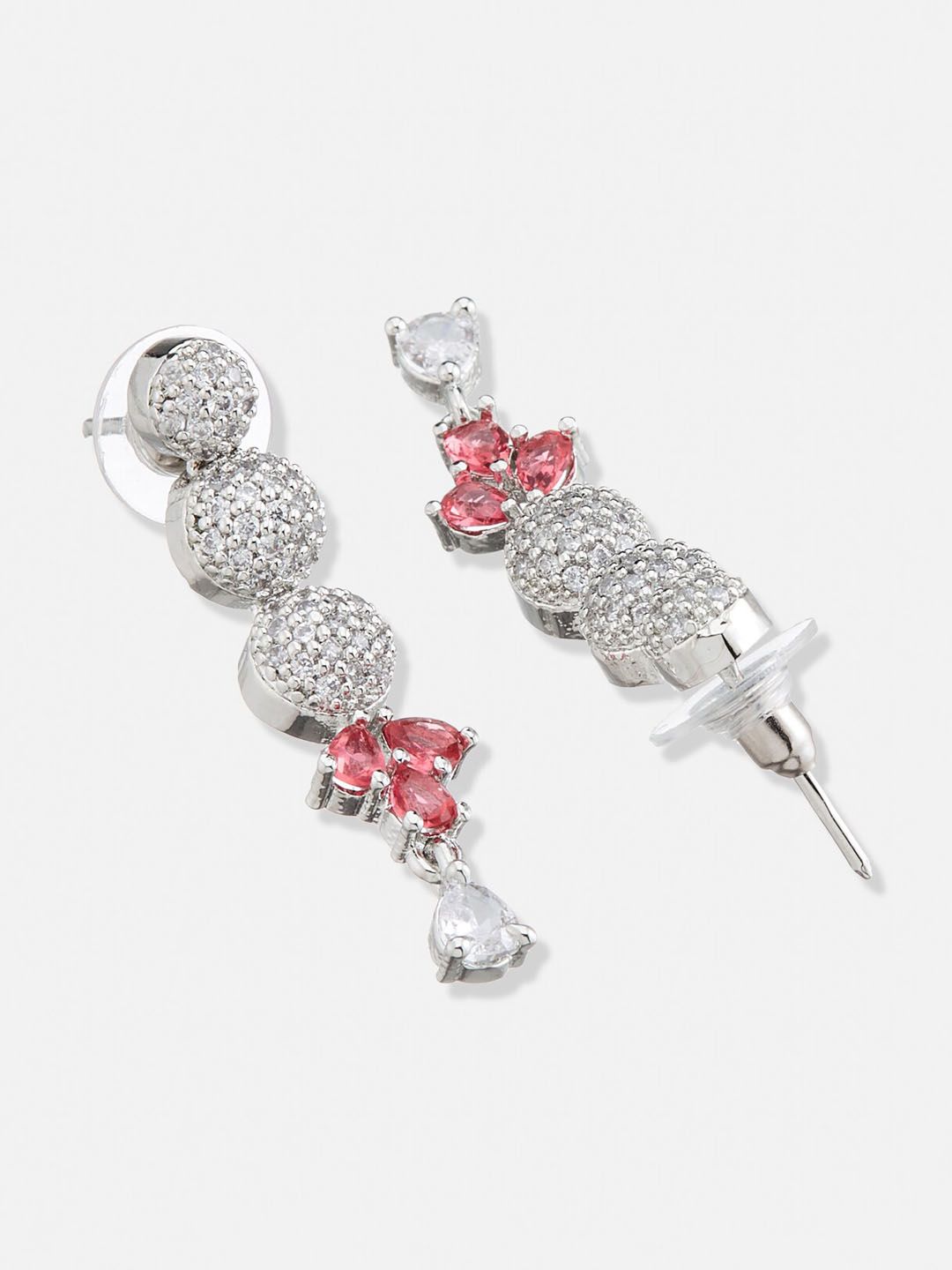 ATIBELLE Silver-Plated AD Studded Jewellery Set