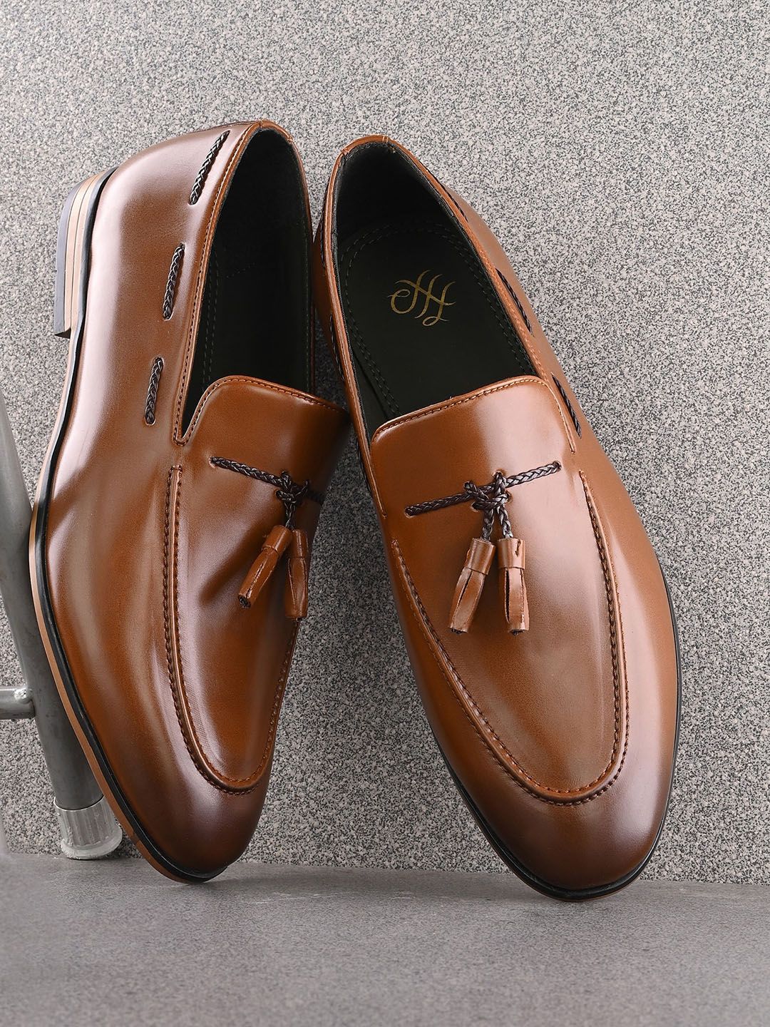 House of Pataudi Men Tasseled Formal Loafers-picture-26
