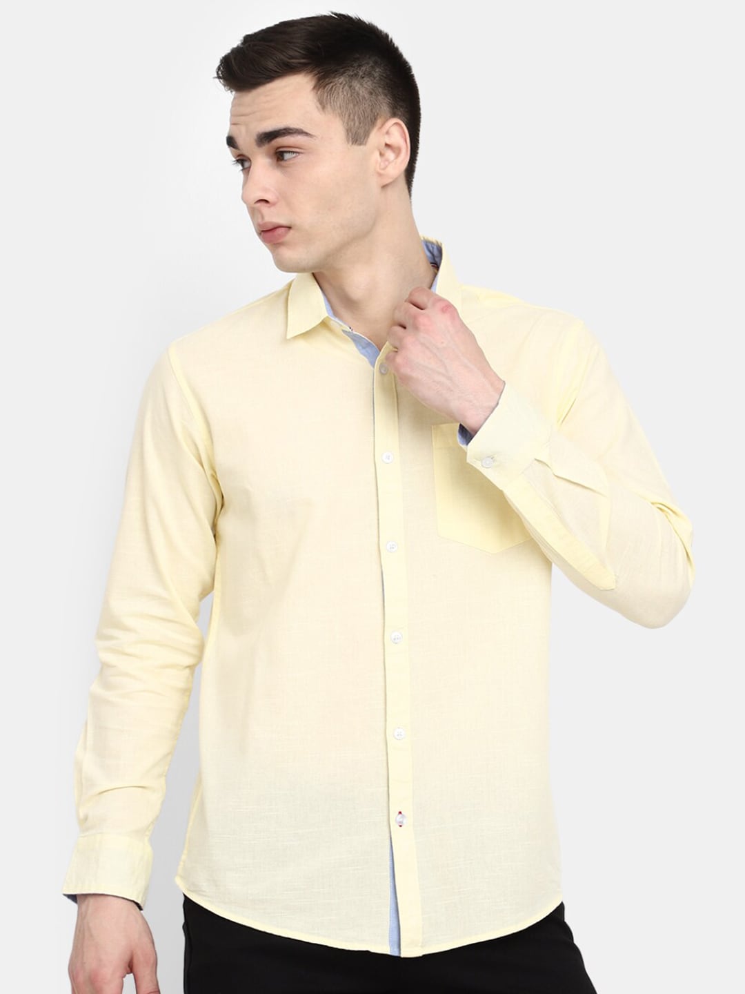 V-Mart Classic Spread Collar Cotton Casual Shirt