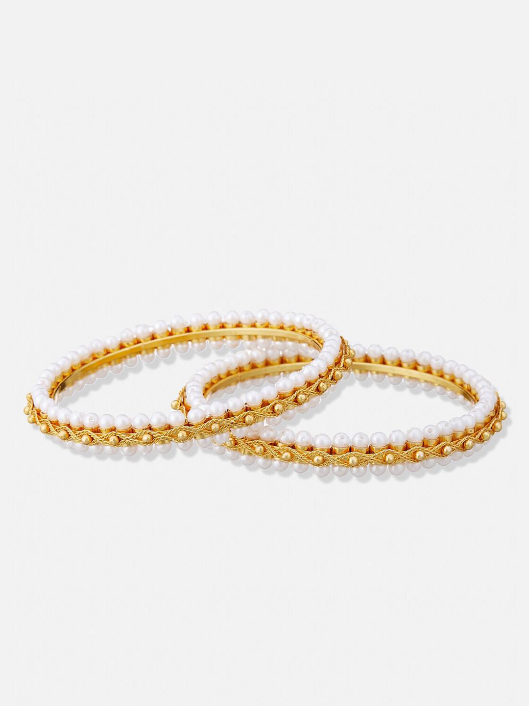 ATIBELLE Set Of 2 Gold-Plated Studded Bangles