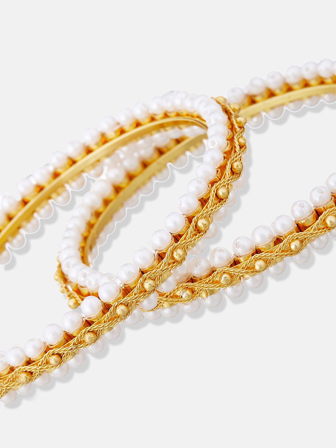 ATIBELLE Set Of 2 Gold-Plated Studded Bangles