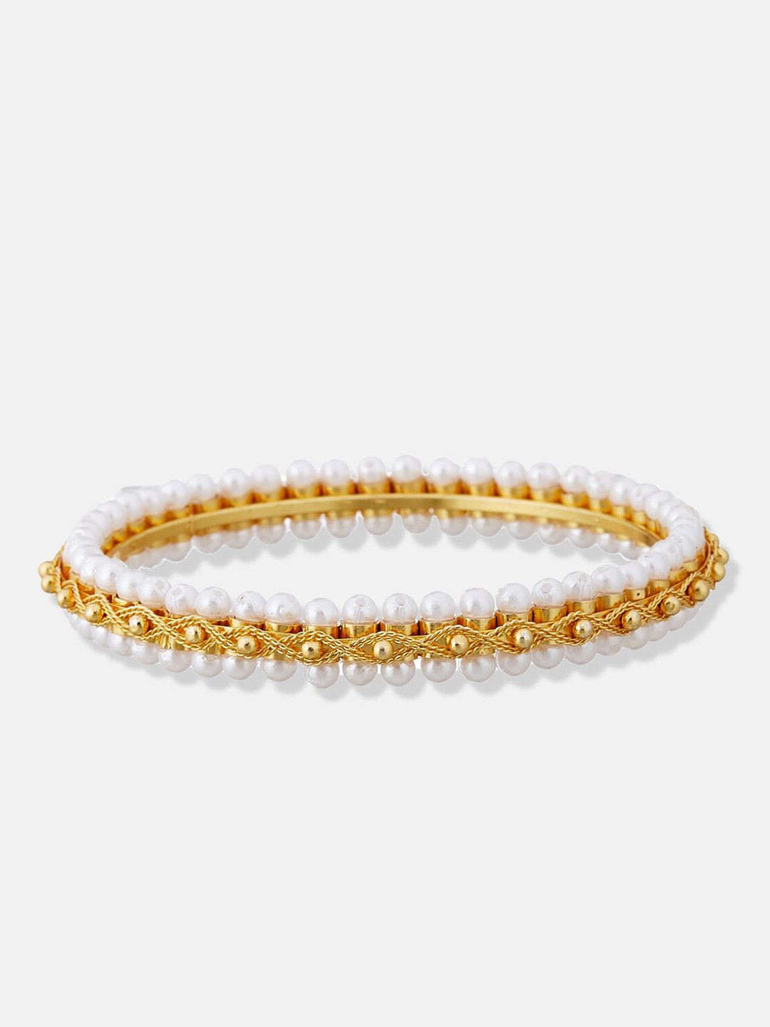 ATIBELLE Set Of 2 Gold-Plated Beaded Bangles