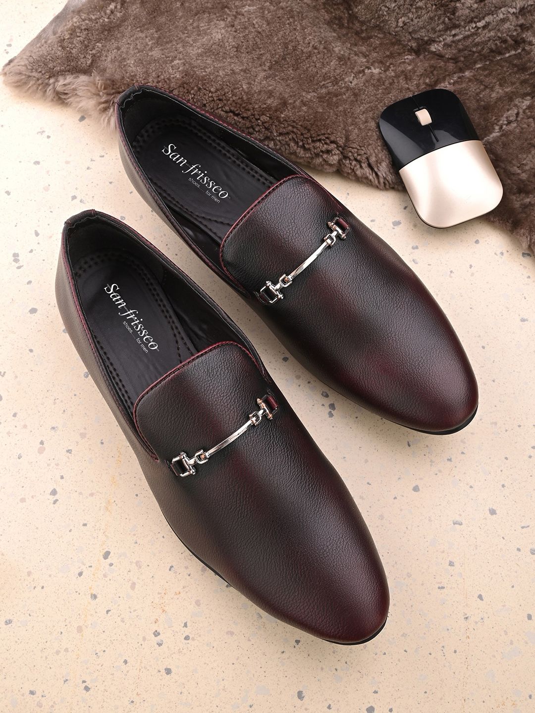 San Frissco Men Round Toe Slip On Formal Shoes-picture-37