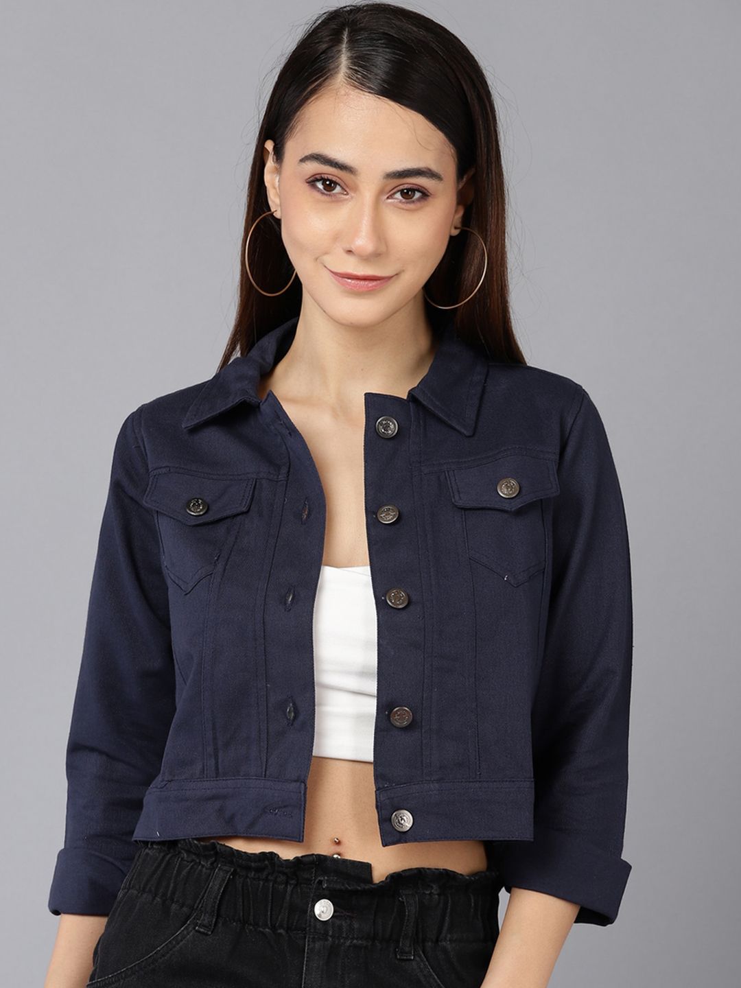 MONTREZ Crop Denim Jacket-image-7