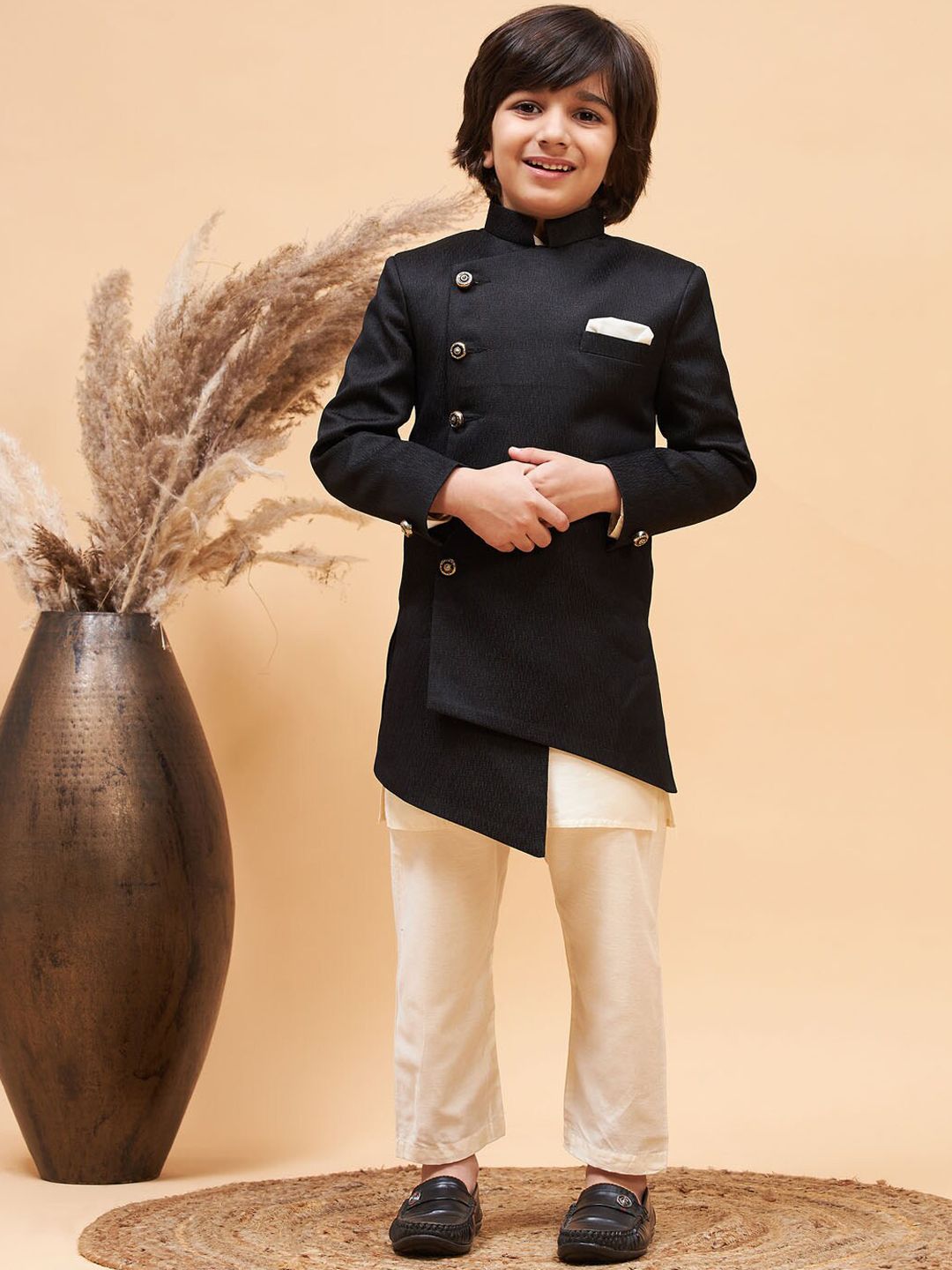 VASTRAMAY Boys 3-Piece Indo Western Sherwani Set-picture-41