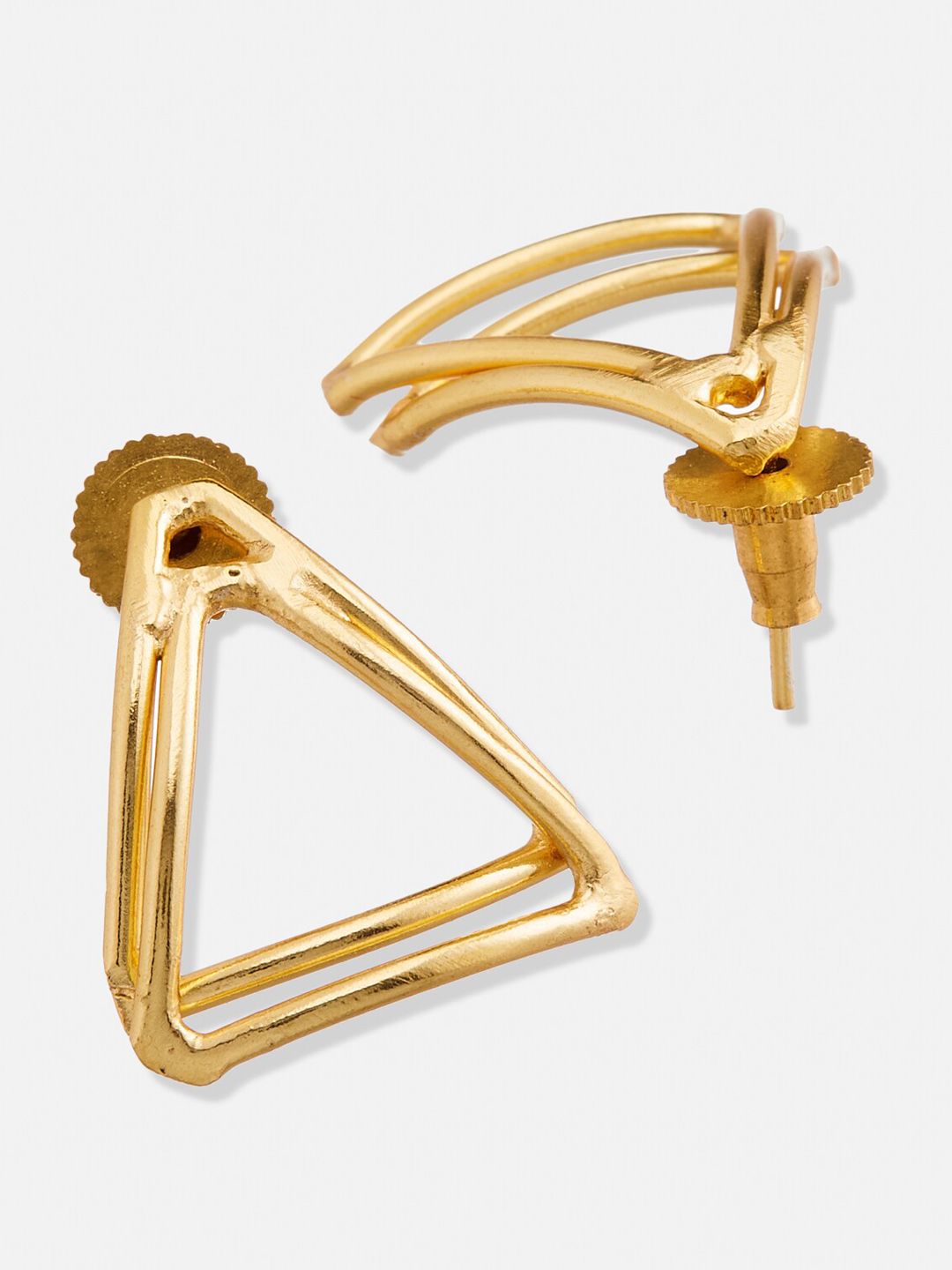 ATIBELLE Gold-Plated Triangular Studs Earrings