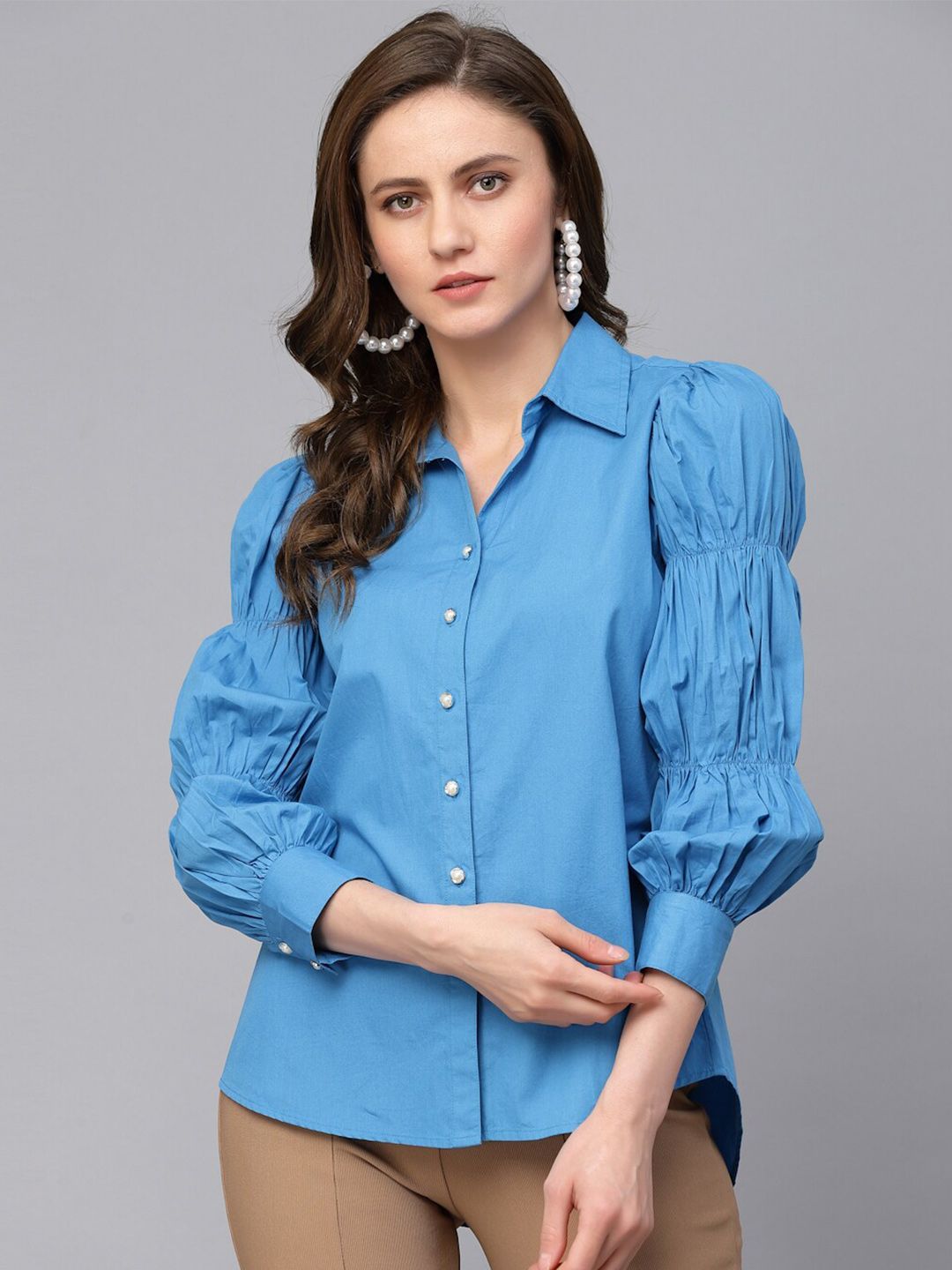 Buy Gipsy Gipsy Embellished Spread Collar Casual Shirt at Redfynd