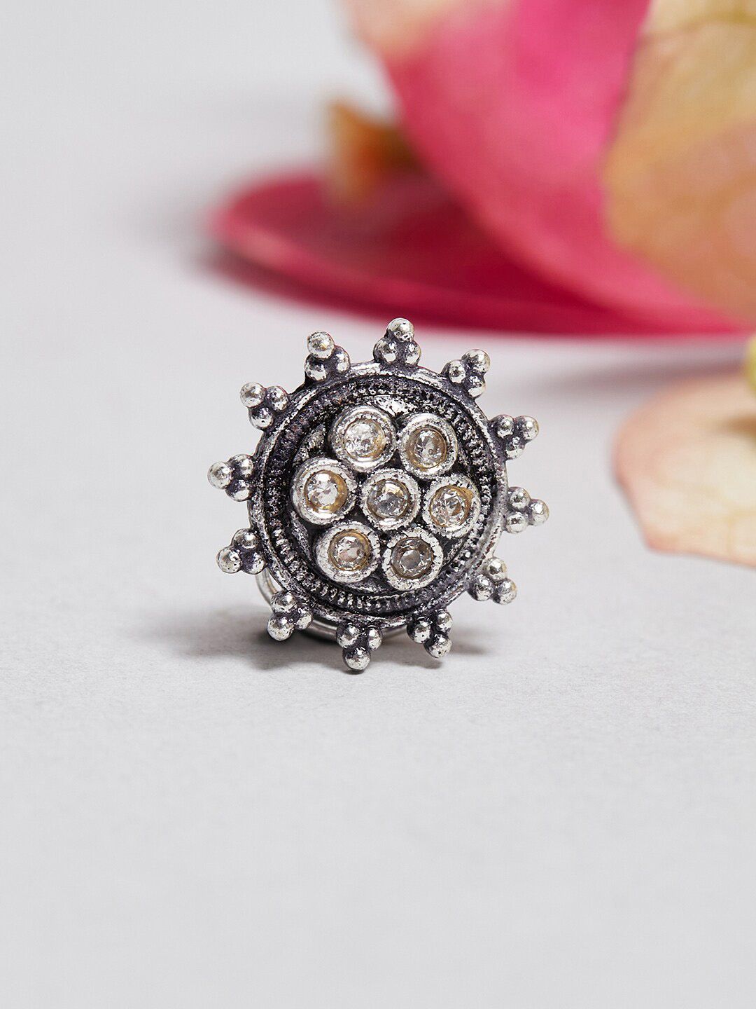 Indie Collectibles Nose Pin with Oxidised Silver Plating-image-38