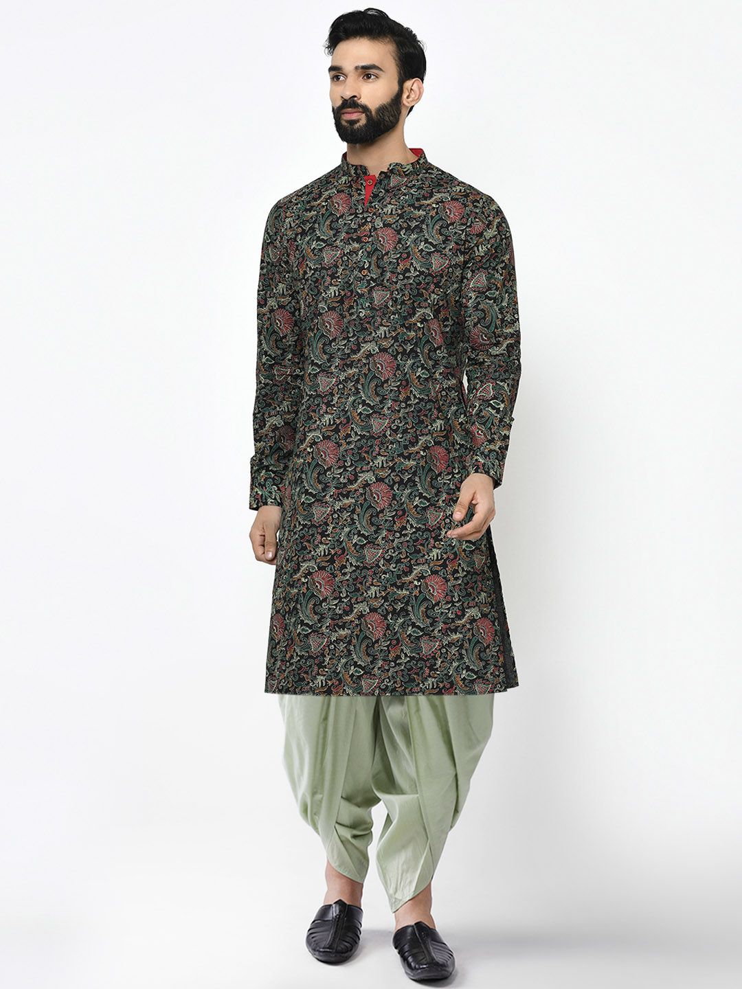 KISAH Ethnic Motifs Printed Pure Cotton Kurta with Dhoti Pants