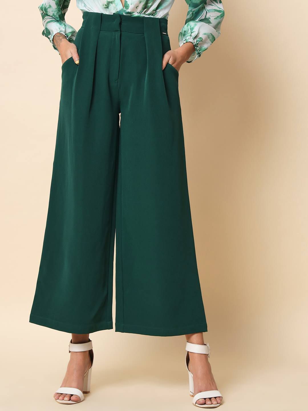 Buy Navy Blue Trousers & Pants for Women by HARPA Online | Ajio.com