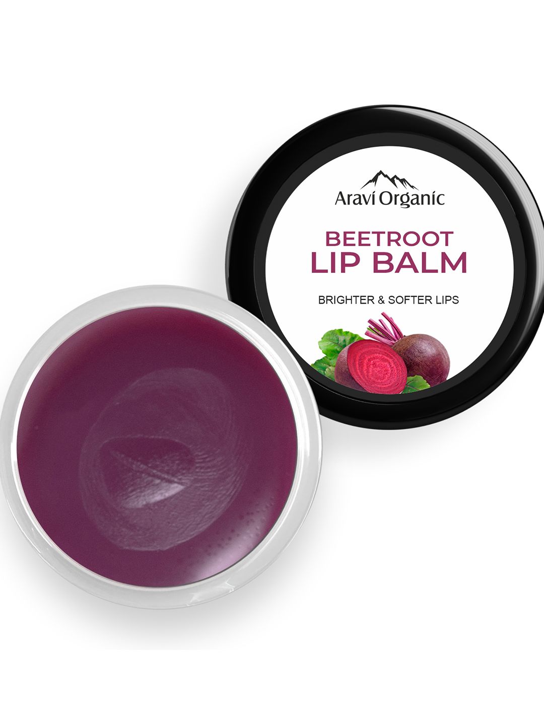 Aravi Organic Beetroot Lip Balm with Beetroots & Shea Cocoa Butter for Chapped Lips - 8 g-image-1