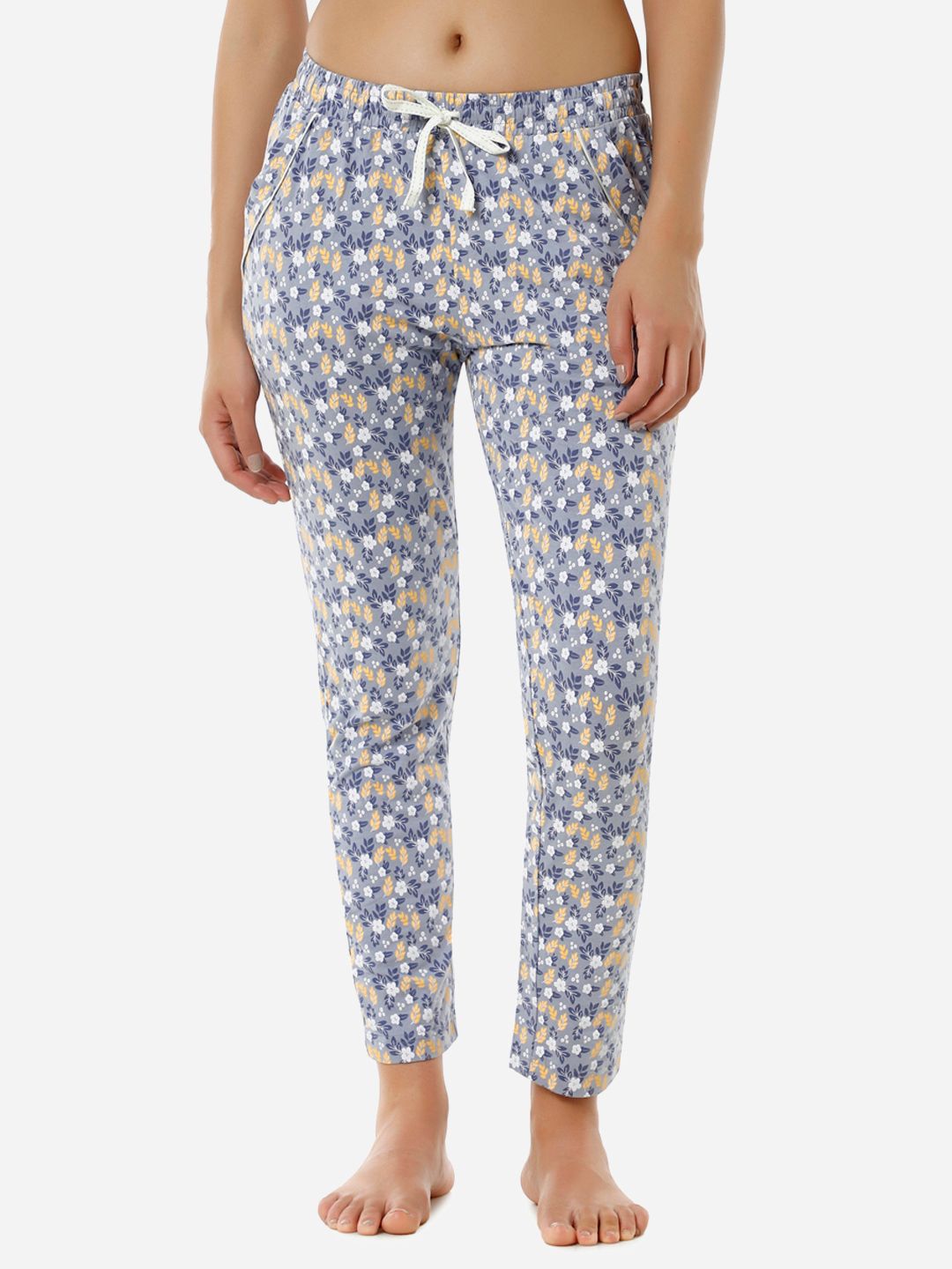 Amante Women Floral Printed Full Length Mid Rise Lounge Pants-image-27