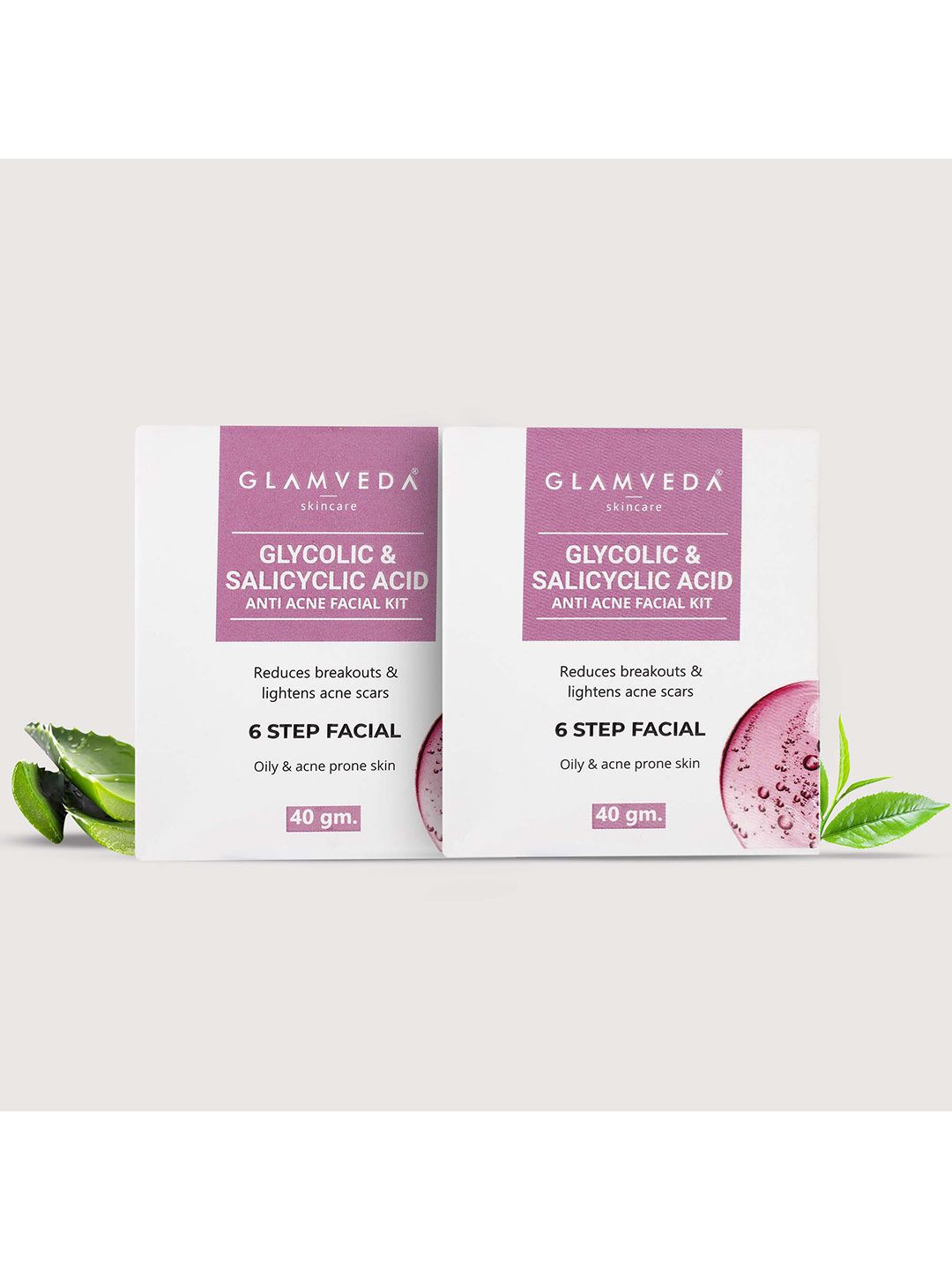 GLAMVEDA Set Of 2 Glycolic Acid & Salicylic Facial Kit For Anti Acne & Pore Care 40gm Each-picture-17