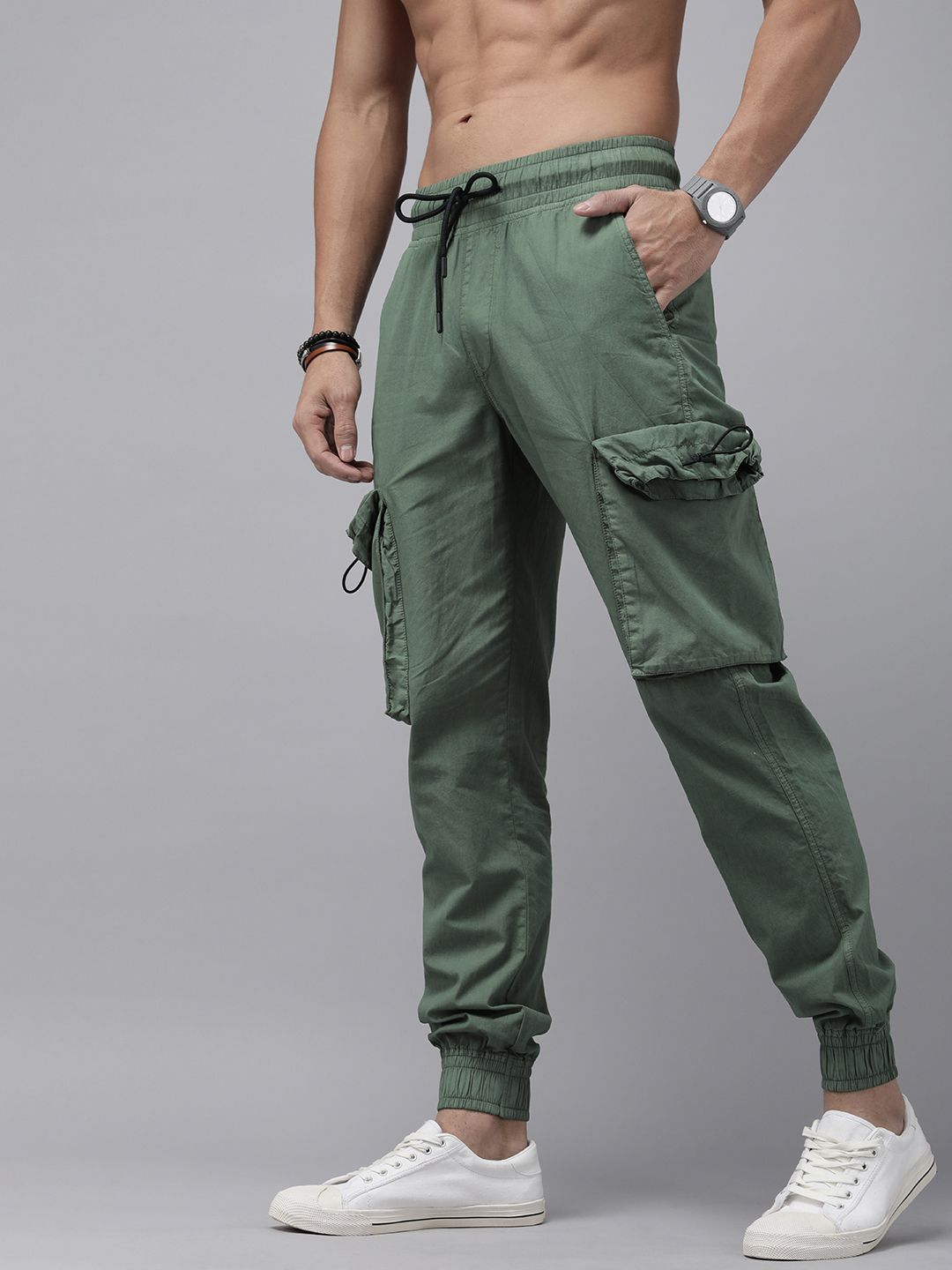 Roadster Men Pure Cotton Jogger Trousers - Price History