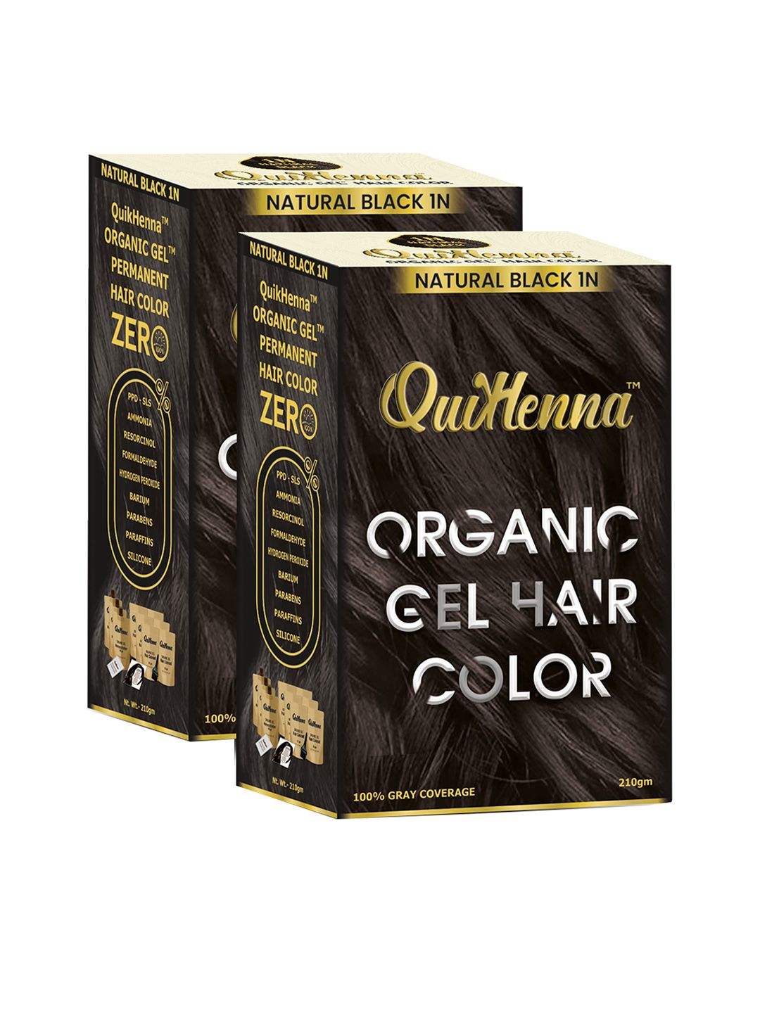 QUIKHENNA Organic Gel Set Of 2 PPD & Ammonia Free Hair Colour - Natural Black 1N-picture-18