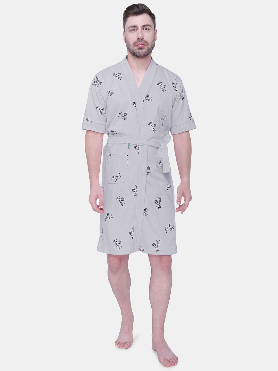 FILMAX ORIGINALS Logo Printed Pure Cotton Bath Robe-picture-19