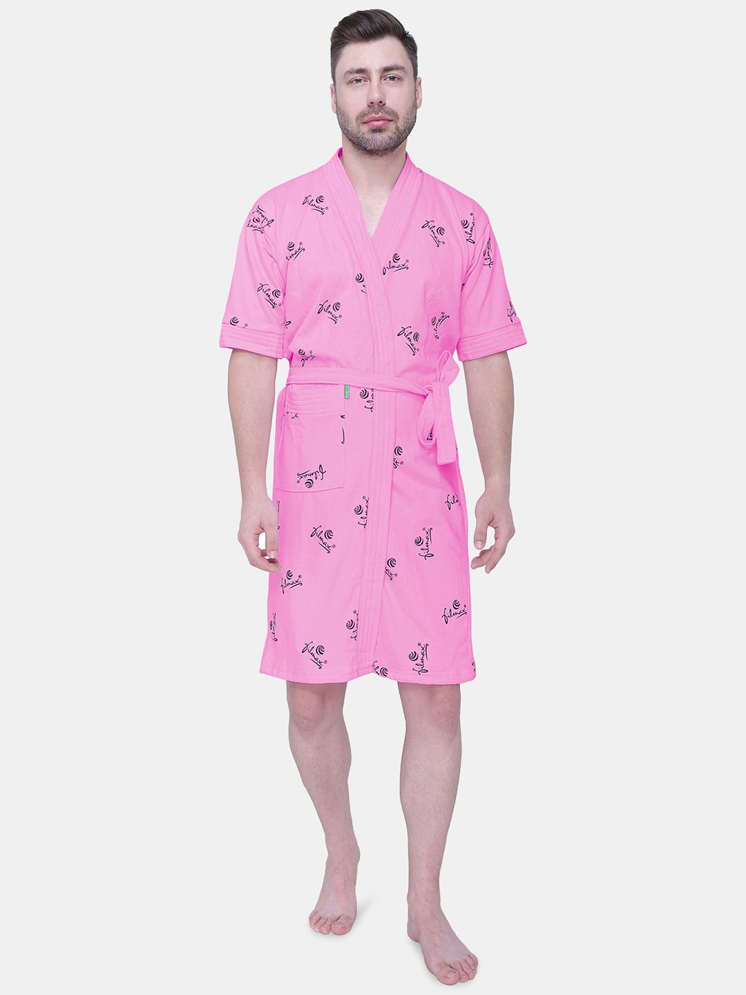 FILMAX ORIGINALS Logo Printed Pure Cotton Bath Robe-picture-45
