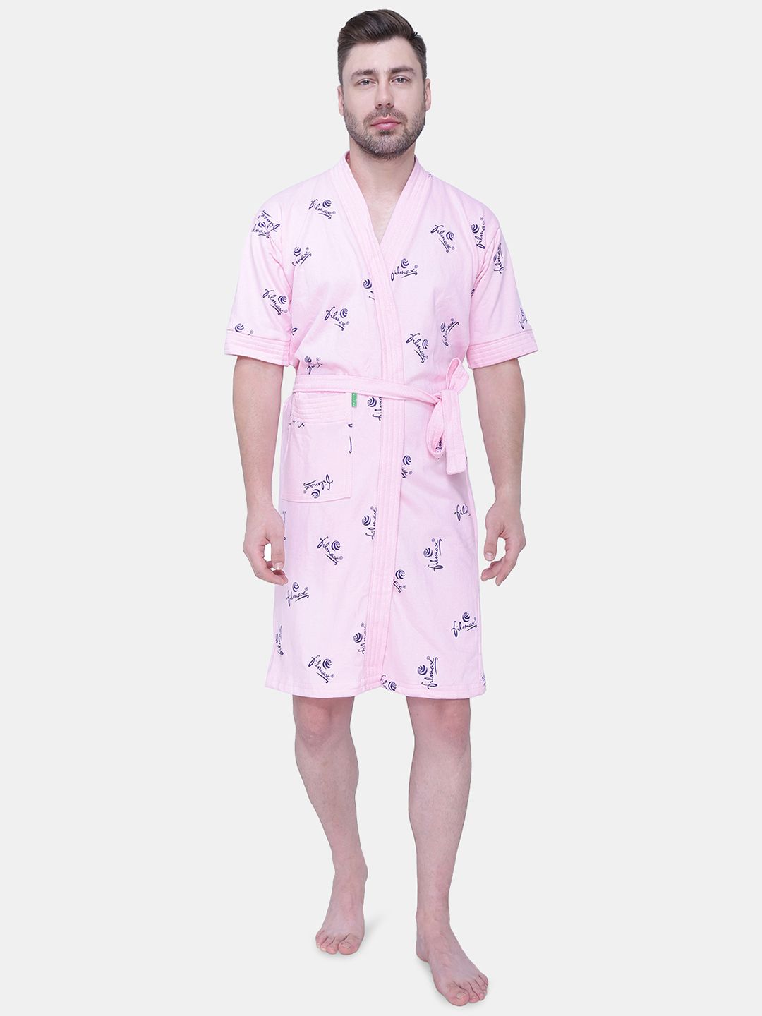 FILMAX ORIGINALS Logo Printed Pure Cotton Bathrobe-picture-16