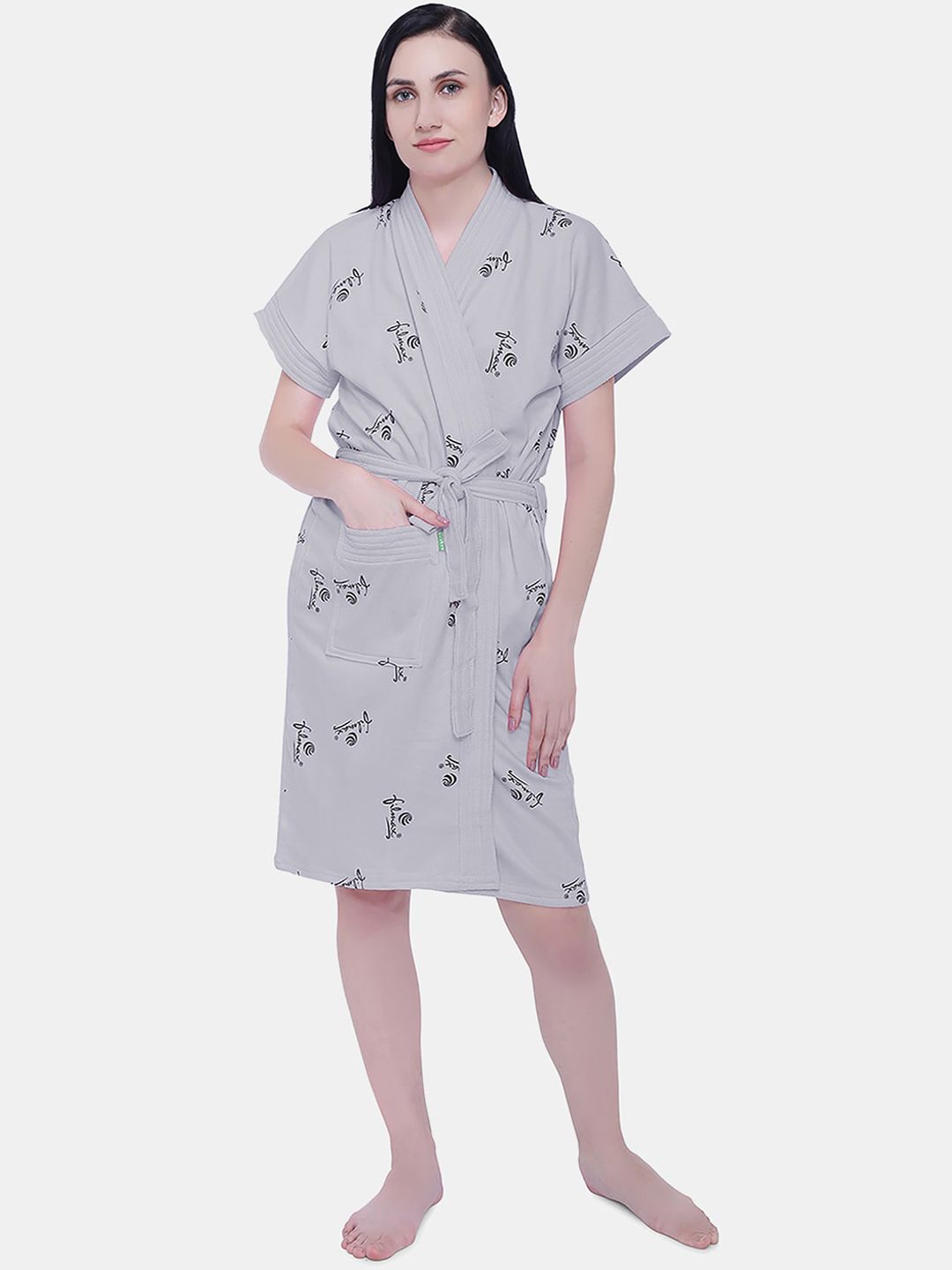FILMAX ORIGINALS Women Logo Printed Cotton Bath Robe-image-41