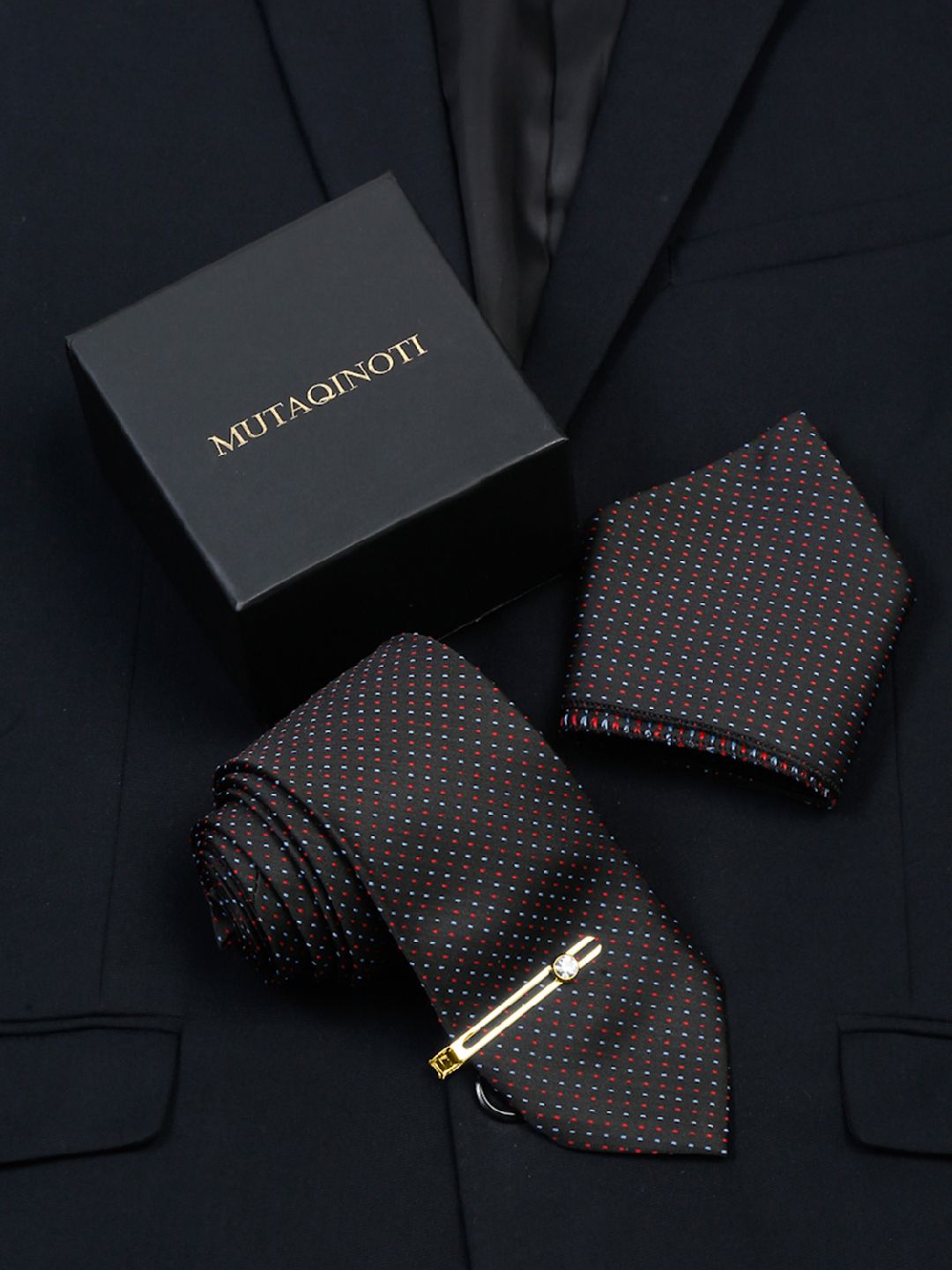 MUTAQINOTI Men Silk Necktie Accessory Gift Set-picture-39