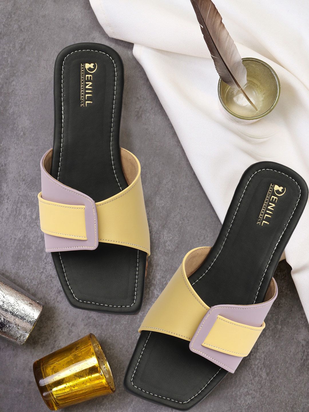 Denill Women Colourblocked Open Toe Flats-picture-18