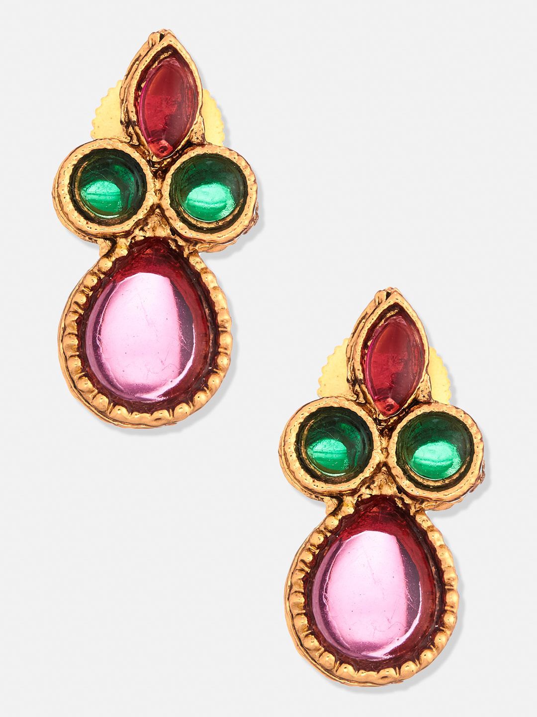 ATIBELLE Gold-Plated Stone-Studded & Jewellery Set