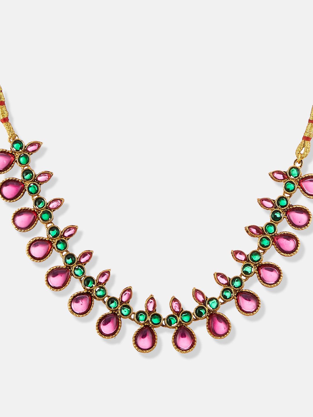 ATIBELLE Gold-Plated Stone-Studded & Jewellery Set