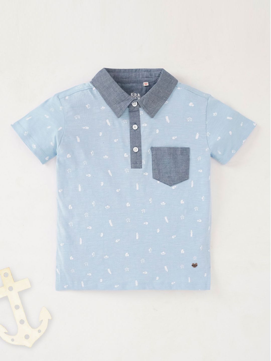 Ed-a-Mamma Boys Conversational Printed Polo Collar Short Sleeves Cotton T-shirt-picture-16