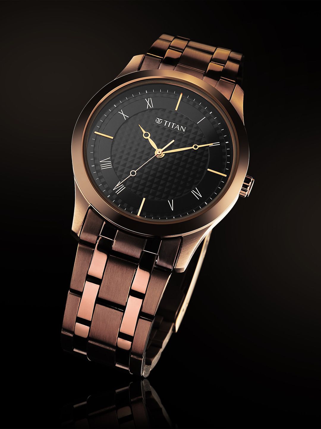 Titan rose gold watch men's new arrivals